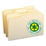 Smead 100% Recycled File Folders, 1/3 Cut, One-Ply Top Tab, Legal, Manila, 100/Box SMD15339