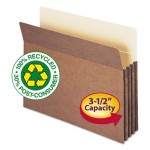 Smead 100% Recycled Pocket, 3 1/2 Inch Exp, Letter, Redrope, 25/Box SMD73205