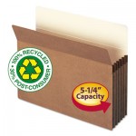 Smead 100% Recycled Pocket, 5 1/4 Inch Exp, Letter, Redrope, 10/Box SMD73206