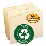 Smead 100% Recycled Reinforced Top Tab File Folders, 1/3-Cut Tabs, Letter Size, Manila, 100/Box SMD10347