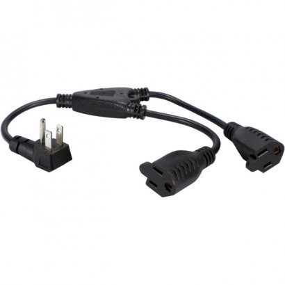 QVS 12-Pack 12 Inches 90degree Flat-Plug OutletSaver AC Power Splitter Adaptor PPRT-ADPT2-12PK