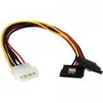 StarTech 12in LP4 to 2x SATA Power Y Cable Adapter PYO2LP4SATA