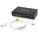 Iogear 2-Port DisplayPort 1.2 Cinema 4K Splitter & Multi-Monitor MST Hub w/Cables Kit GDPSP2KIT