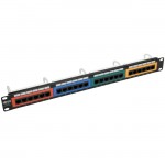 Tripp Lite 24-Port 1U Rack-Mount 110-Type Color-Coded Patch Panel, RJ45 Ethernet,568B, Cat6 N253-024-RBGY