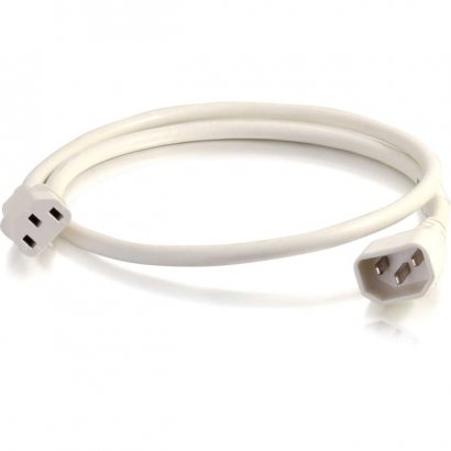 C2G 2ft 14AWG Power Cord (IEC320C14 to IEC320C13) - White 17533