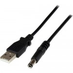 StarTech.com 2m USB to Type N Barrel Cable - USB to 5.5mm 5V DC Power Cable USB2TYPEN2M
