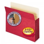 Smead 3 1/2" Exp Colored File Pocket, Straight Tab, Letter, Red SMD73231