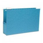 Smead 3" Capacity Closed Side Flexible Hanging File Pockets, Legal, Sky Blue, 25/Box SMD64370