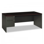 HON 38000 Series Left Pedestal Desk, 72w x 36d x 29-1/2h, Mahogany/Charcoal HON38294LNS
