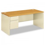 HON 38000 Series Left Pedestal Desk, 66w x 30d x 29-1/2h, Harvest/Putty HON38292LCL