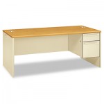 HON 38000 Series Right Pedestal Desk, 72w x 36d x 29-1/2h, Harvest/Putty HON38293RCL
