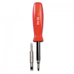 Great Neck 4 in-1 Screwdriver w/Interchangeable Phillips/Standard Bits, Assorted Colors GNSSD4BC