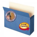 Smead 5 1/4" Exp Colored File Pocket, Straight Tab, Letter, Blue SMD73235