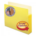 Smead 5 1/4" Exp Colored File Pocket, Straight Tab, Letter, Yellow SMD73243