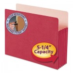 Smead 5 1/4" Exp Colored File Pocket, Straight Tab, Letter, Red SMD73241