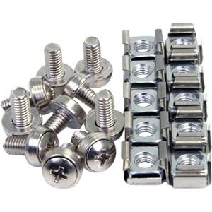 StarTech.com 50 Pkg M6 Mounting Screws and Cage Nuts CABSCREWM6