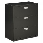 HON 600 Series Three-Drawer Lateral File, 36w x 19-1/4d, Charcoal HON683LS