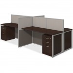 Bush Business Furniture 60W 4 Person Straight Desk Open Office with 3 Drawer Mobile Pedestals EOD660SMR-03K
