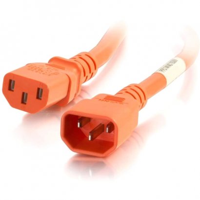 C2G 6ft 18AWG Power Cord (IEC320C14 to IEC320C13) - Orange 17506