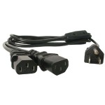 StarTech 6ft Computer Power Cord 5-15P to 2x C13 PXT101Y