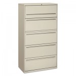 HON 700 Series Five-Drawer Lateral File w/Roll-Out & Posting Shelf, 36w, Light Gray HON785LQ