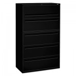 HON 700 Series Five-Drawer Lateral File w/Roll-Out & Posting Shelves, 42w, Black HON795LP