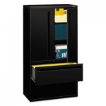 HON 700 Series Lateral File w/Storage Cabinet, 36w x 19-1/4d, Black HON785LSP