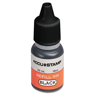 COSCO ACCU-STAMP Gel Ink Refill, Black, 0.35 oz Bottle COS090684