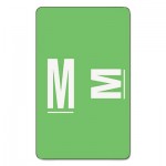 Smead Alpha-Z Color-Coded Second Letter Labels, Letter M, Light Green, 100/Pack SMD67183