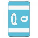 Smead Alpha-Z Color-Coded Second Letter Labels, Letter Q, Light Blue, 100/Pack SMD67187