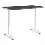 Iceberg ARC Sit-to-Stand Tables, Rectangular Top, 60w x 30d x 30-42h, Graphite/Silver ICE69317