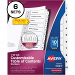 Avery Avery Ready Index 10 Tab Dividers, Customizable TOC, 6 Sets 11823