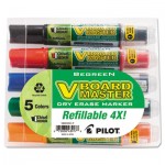 Pilot BeGreen V Board Master Dry Erase Marker, Medium Chisel Tip, Assorted Colors, 5/Pack PIL43917