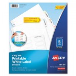 Avery Big Tab White Label Tab Dividers, 5-Tab, Letter AVE14434