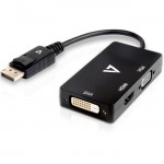 V7 Black Video Adapter DisplayPort Male to VGA Female + DVI-D Female + HDMI Female V7DP-VGADVIHDMI-1E