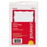 92264 Border-Style Self-Adhesive Name Badges, 3 1/2 x 2 1/4, White/Red, 100/Pack UNV39115