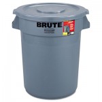 RCP 8632-92 GRA Brute Container All-Inclusive, Round, Plastic, 32gal, Gray RCP863292GRA