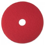 3M Buffer Floor Pad 5100, 12", Red, 5/Carton MMM08387