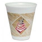 Cafe G Foam Hot/Cold Cups, 12 oz, Brown/Red/White, 20/Pack DCC12X16GPK