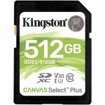 Kingston Canvas Select Plus SD Card For HD 1080p And 4K Video Cameras SDS2/512GB