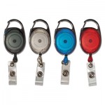 Advantus Carabiner-Style Retractable ID Card Reel, 30" Extension, Assorted, 20/Pack AVT75552