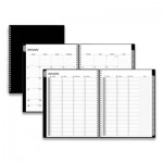 Blue Sky Classic Red Weekly/Monthly Appointment Book, 15-Min Time Slots (Mon-Sun), 11 x 8.5, Black Cover