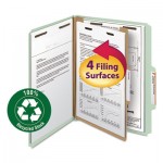 Smead Classification Folder, One Divider, 2" Exp., 2/5 Cut, Letter, Gray/Green, 10/Box SMD13723