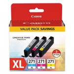 Canon (CLI-271XL) High-Yield Ink, Cyan, Magenta, Yellow CNM0337C005