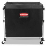 Rubbermaid Commercial Collapsible X-Cart, Steel, Eight Bushel Cart, 24.1w x 35.7d x 34h, Black/Silver RCP1881750