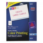 Avery Color Printing Mailing Labels, 8 1/2 x 11, Matte White, 20/Pack AVE8255