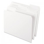 Pendaflex Colored File Folders, 1/3 Cut Top Tab, Letter, White, 100/Box PFX15213WHI