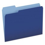 Pendaflex 152 1/3 NAV Colored File Folders, 1/3-Cut Tabs, Letter Size, Navy Blue/Light Blue, 100/Box