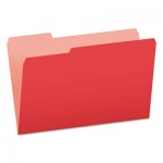 Pendaflex 153 1/3 RED Colored File Folders, 1/3 Cut Top Tab, Legal, Red/Light Red, 100/Box PFX15313RED
