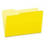 Pendaflex 153 1/3 YEL Colored File Folders, 1/3 Cut Top Tab, Legal, Yellow, Light Yellow, 100/Box PFX15313YEL